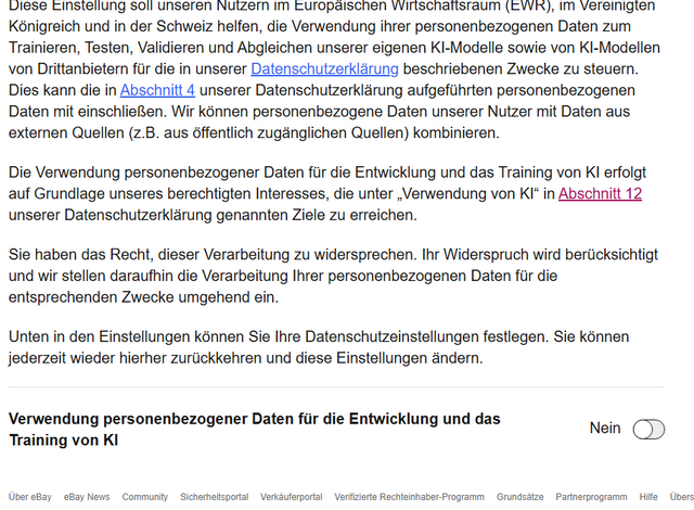 eBay verwendet Benutzerdaten für KI -Schulungen – Widersprüche können erstellt werden