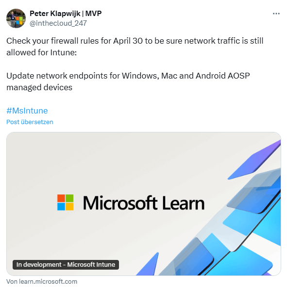 Netzwerk intune End aktualisiert Windows, Mac, Androidborns Computing und Windows -Blog
