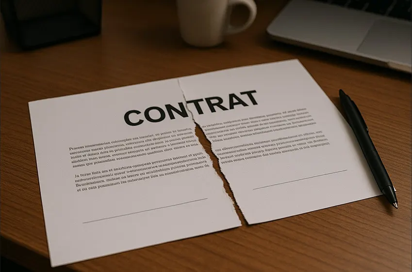 Beenden Sie den französischen Vertrag ohne Vorwarnung